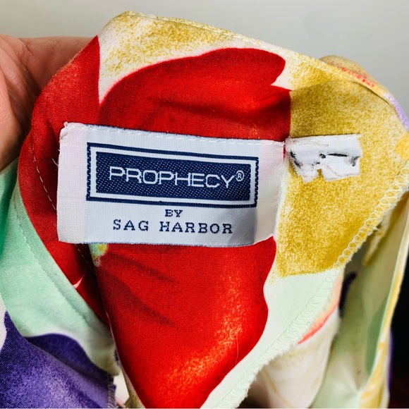 Vintage 90s Prophecy by Sag Harbor S M Sheath Dress Floral Abstract Print Vtg - Picture 9 of 9